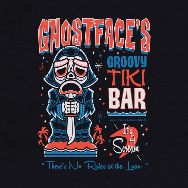 Ghostface Tiki Bar - Creepy Cute Slasher - Hawaii Surf Vacation by Nemons